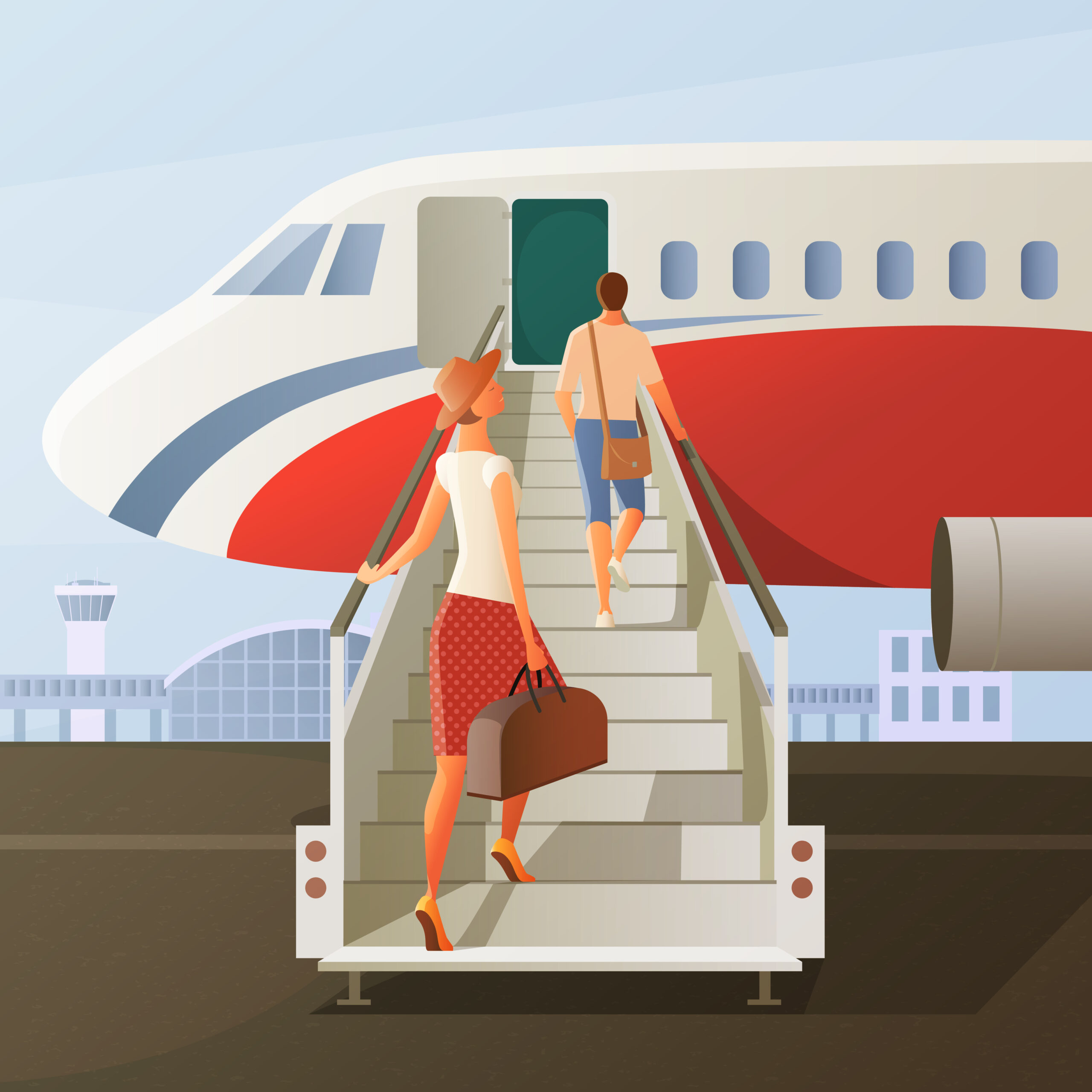 Escada de embarque de avião